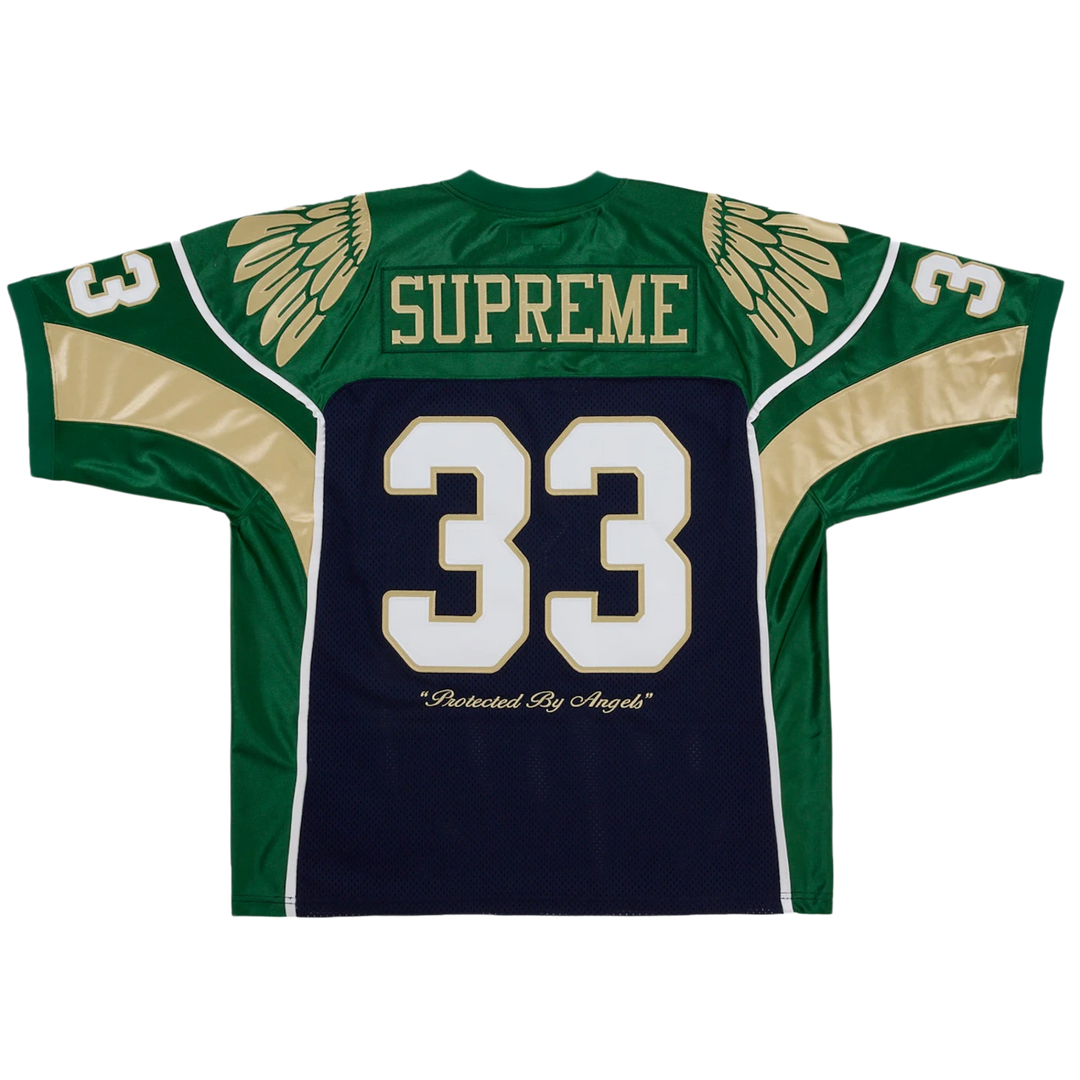 Supreme 'Wings' Navy and Green Football Jersey