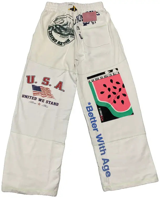 *Better With Age 'United' White Remoir Sweatpants