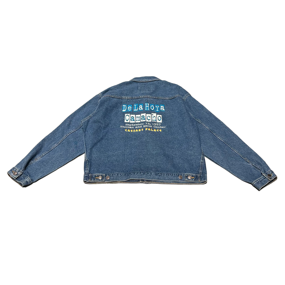 Home Of Champions Vintage Ceasers Palace 'Blue' Delahoya Camacho Jean Jacket