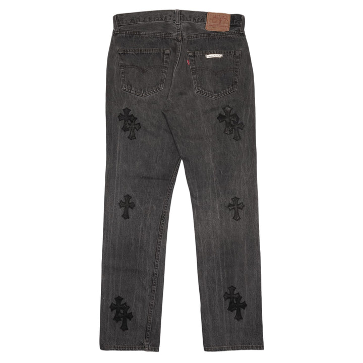 Chrome Hearts '20 Patch' Washed Black Jeans